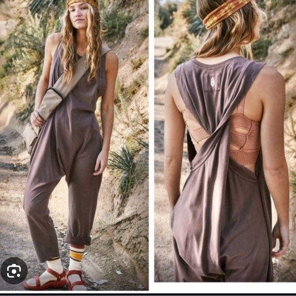 FP Movement by Free People Brown Twisted Onesie Jumpsuit sz S NWOT